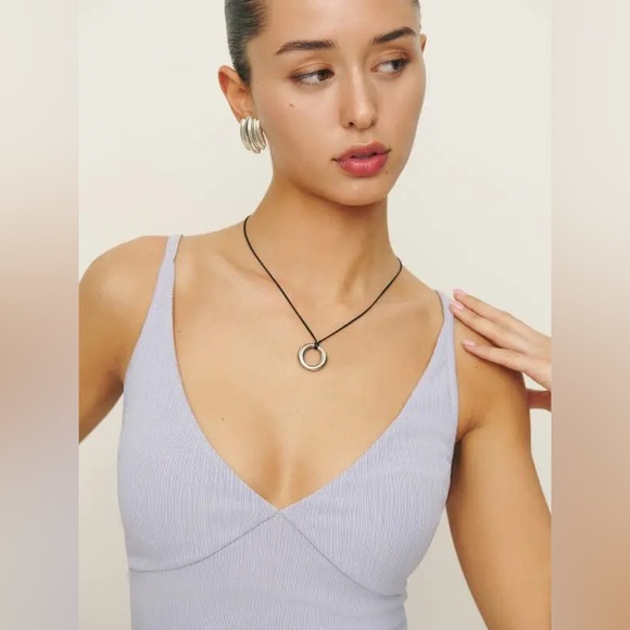 Reformation Isabel Ribbed Knit Top – Lavender Mist – Size L - Picture 8 of 10